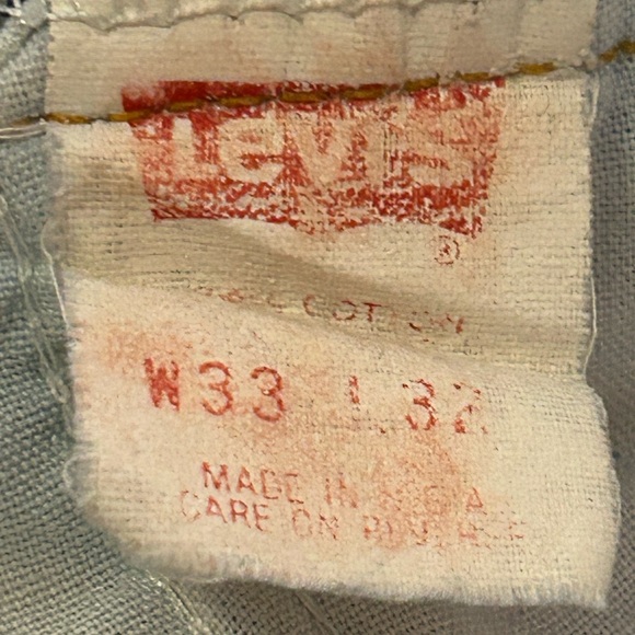 Levi's 505 Men's Orange Tab Jeans 90s Vintage Light Wash Distressed 33x32 - Picture 5 of 12